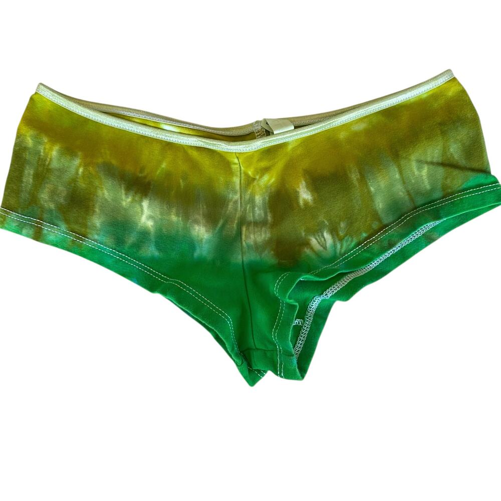 Womens Panties Size Juniors Large Handmade Tie Dye Green Underwear Brand New